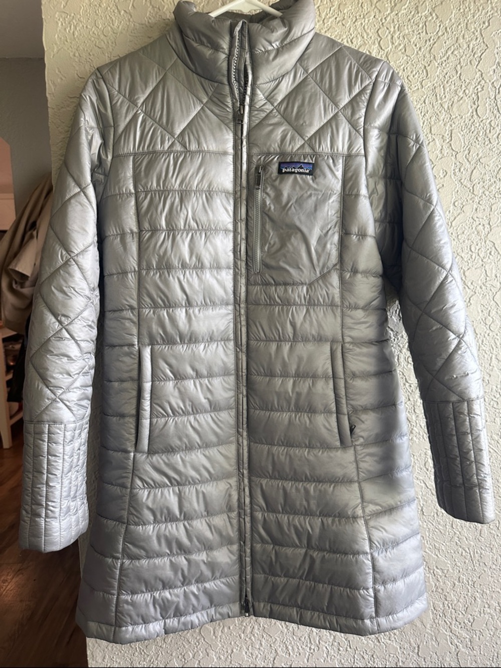 Patagonia Women's Quilted Parka in Silver